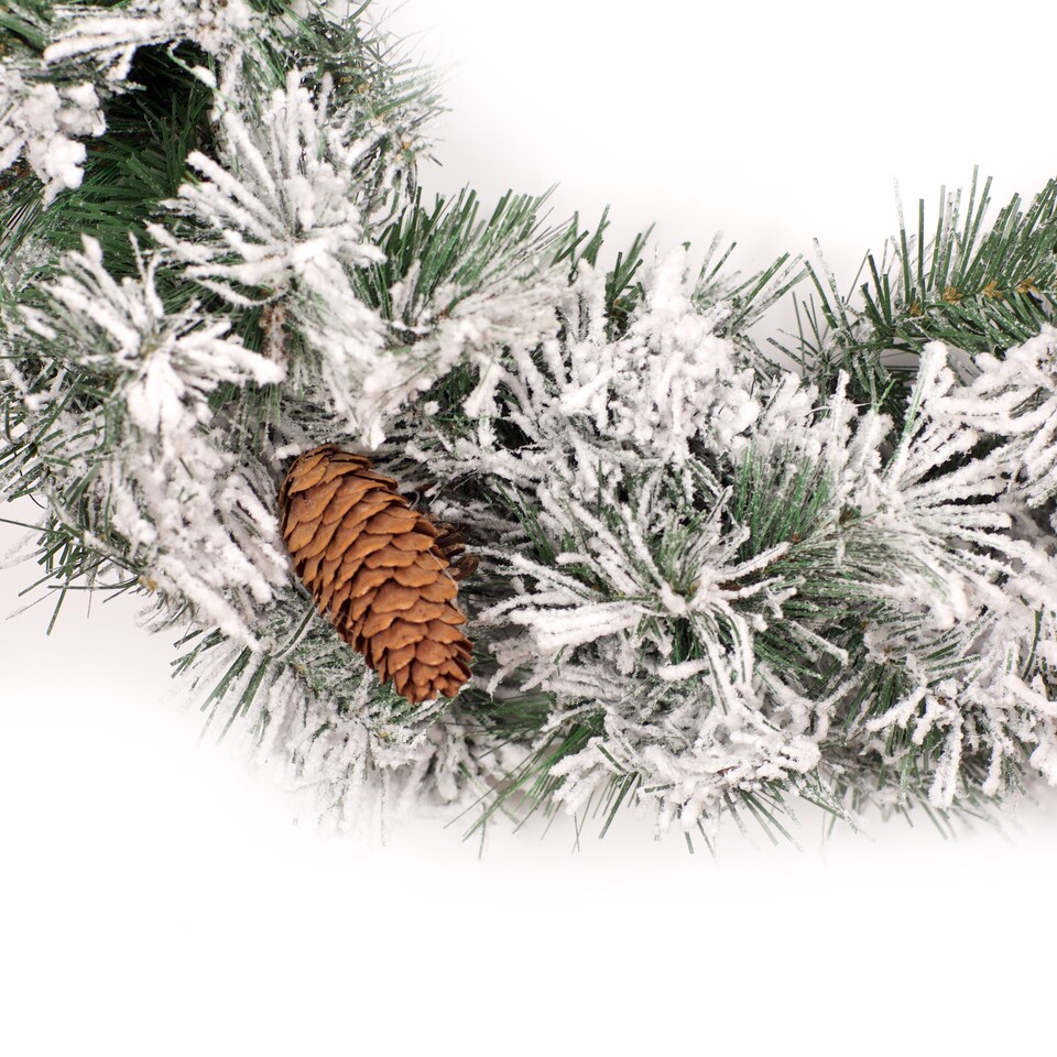 image 1 of Best Artificial 9ft Frosted Luxury Colorado Christmas Garland with Pine Cones