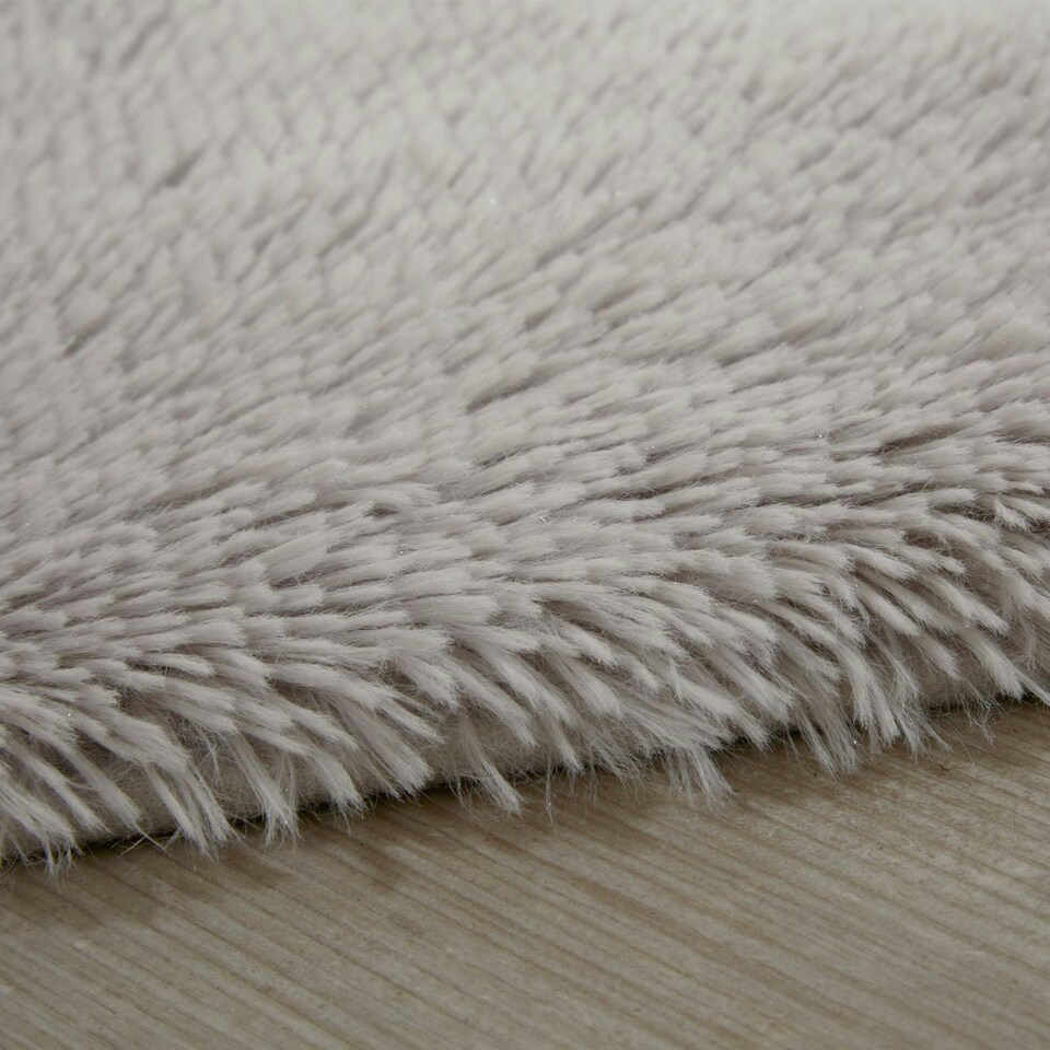 image 1 of OHS Fluffy Rug Anti-Slip Plain Shaggy Floor Mat Runner, 60x150cm - Silver