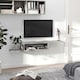 image 2 of HOMCOM Wall Mounted Media Console, Floating TV Stand Component Shelf, Grey