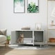 image 6 of PawHut Cat Litter Box Enclosure & House w/ Nightstand/End Table Design, Grey