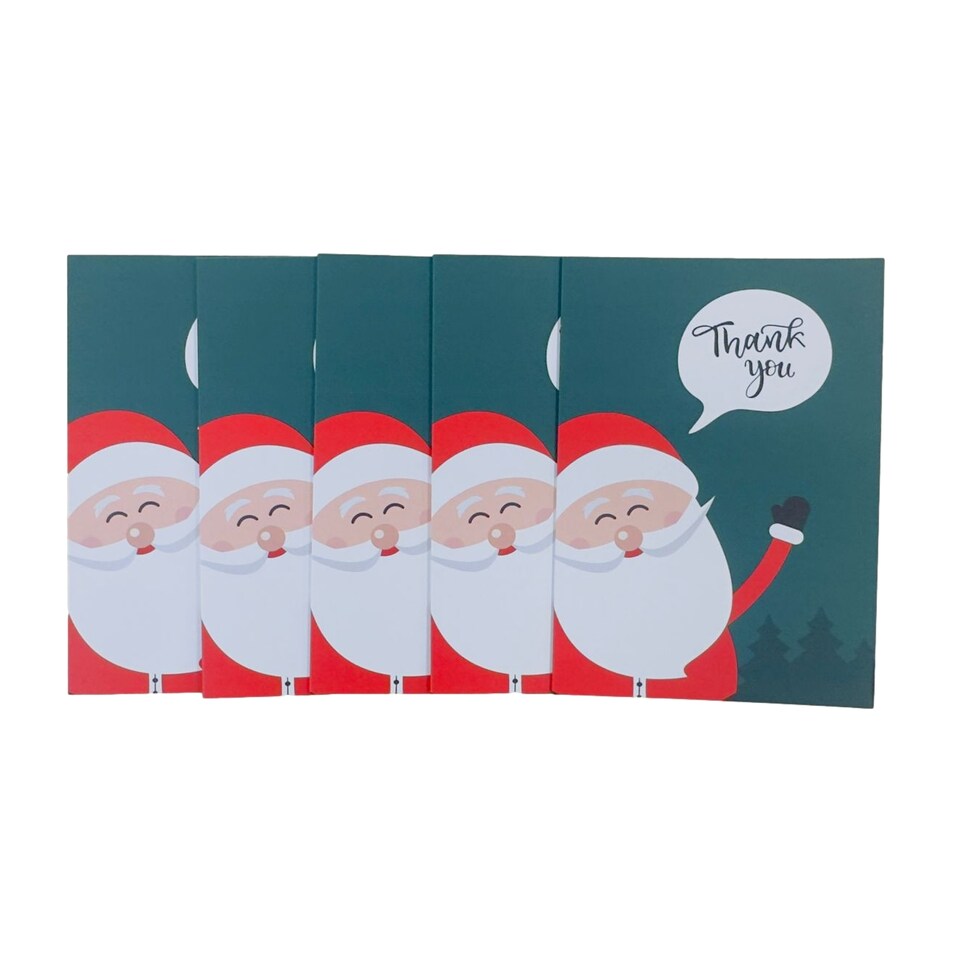 image 1 of Pack of 20 Santa Small Blank Christmas Thank You Cards with Envelopes