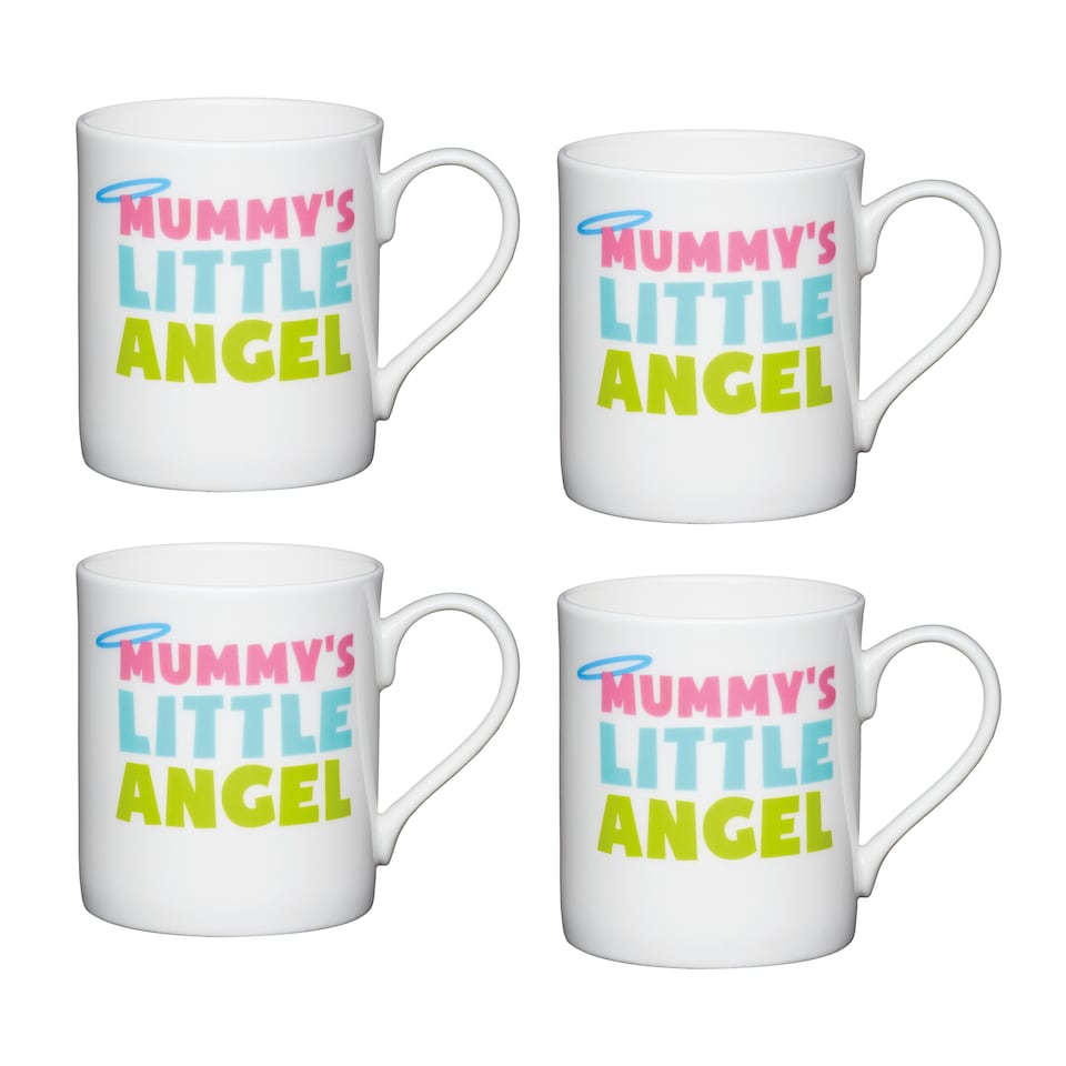KitchenCraft 4 Piece Little Angel Mini China Mug Set