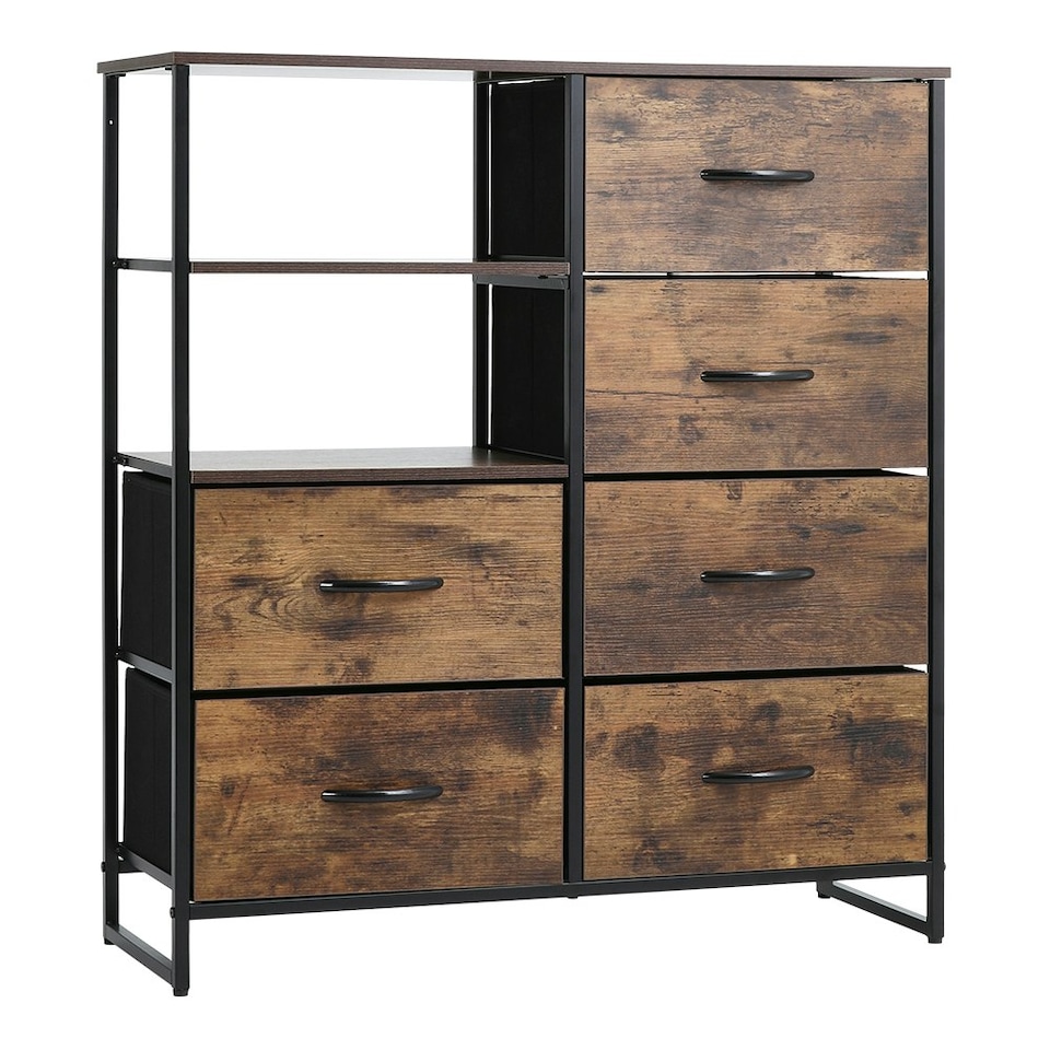 image 1 of Living and Home Wooden Storage Cabinet with 6 Drawers