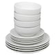 image 1 of Coloured Stone Ceramic Dinnerware Crockery Plates Bowls Dining Set | White | 12Pc White | 12