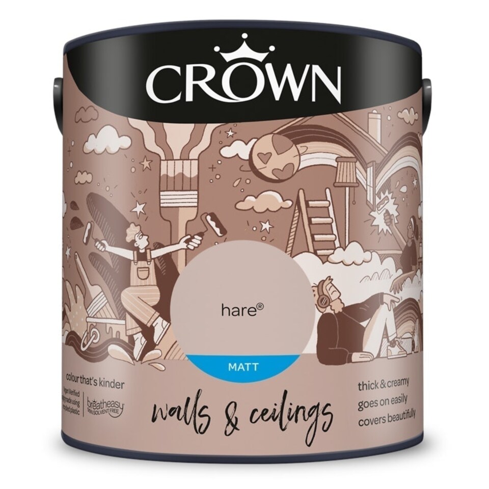 image 1 of Crown Walls & Ceilings Matt 2.5L Hare