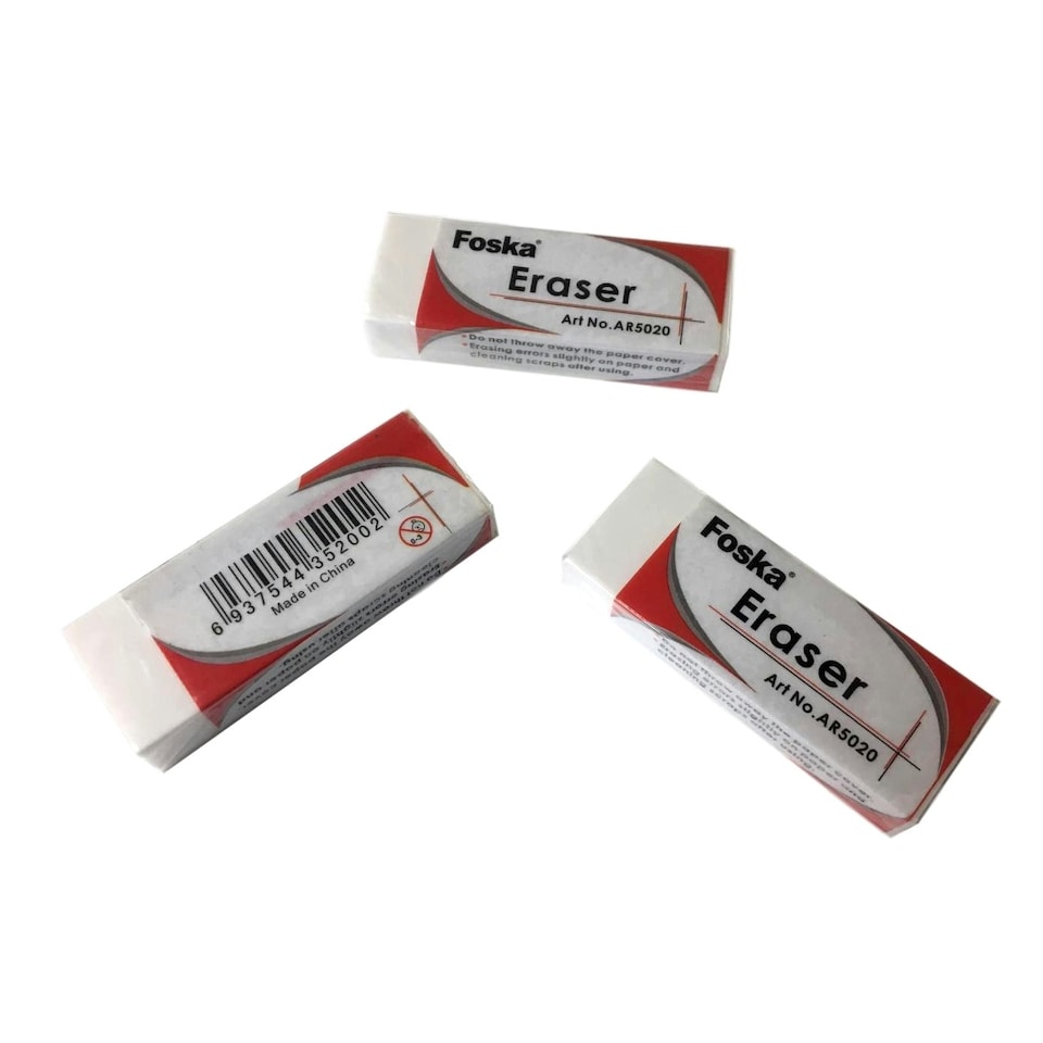 image 1 of Pack of 20 White Erasers