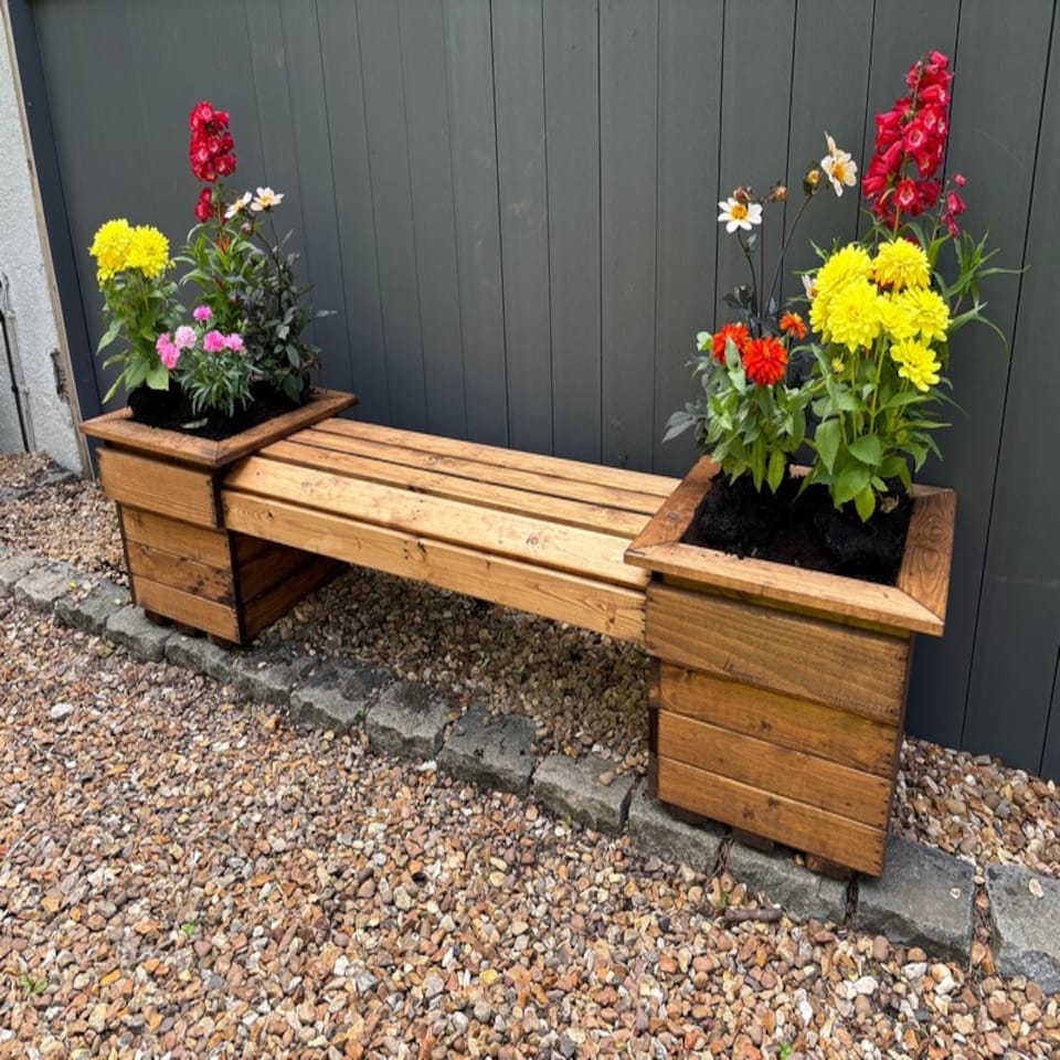 image 1 of Knights Double Planter Bench - Timber - L47.5 x W135 x H40 cm | Brown