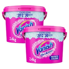 2 x Vanish Gold Oxi Action Laundry Booster Fabric Stain Remover Powder 4.8kg