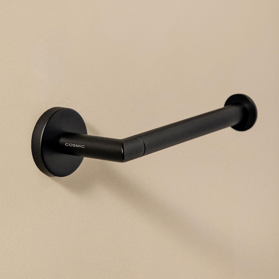 image 1 of COSMIC Toilet roll holder, Matt black, Hidden fixings, Start Collection