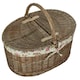 image 2 of Antique Wash Deep Oval Picnic Basket with Lining Multi | Rose Garden | One Size