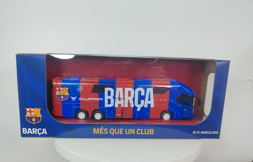 image 1 of FC Barcelona Bus Model Football Team Coach Toy