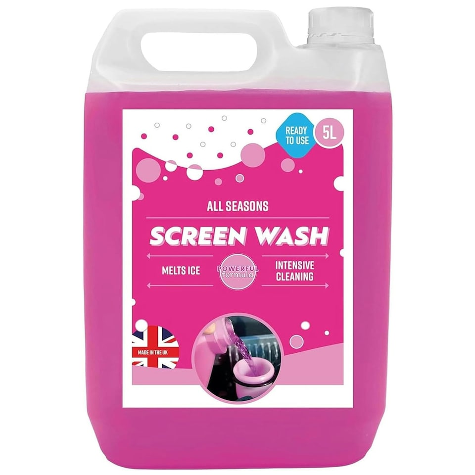 image 1 of 1 x 5L Pink Ready To Use All Season Windscreen Screen Wash Streak Free Finish