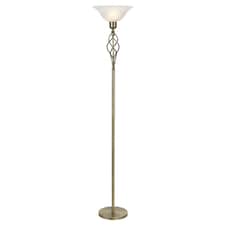Classic Knot Twist Floor Lamp Uplighter in Antique Brass | Gold