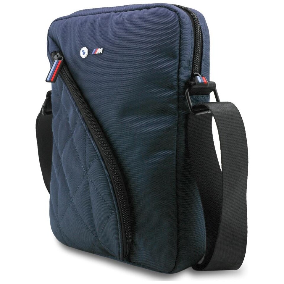 image 1 of BMW M Series Nylon Pockets 10 Tablet Bag with Metal Logo Navy Blue - BMTB10PNYPOV