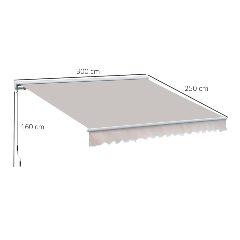 image 1 of Outsunny Garden Door Awning Retractable Canopy Electric Patio Shelter 3M | Cream | 1