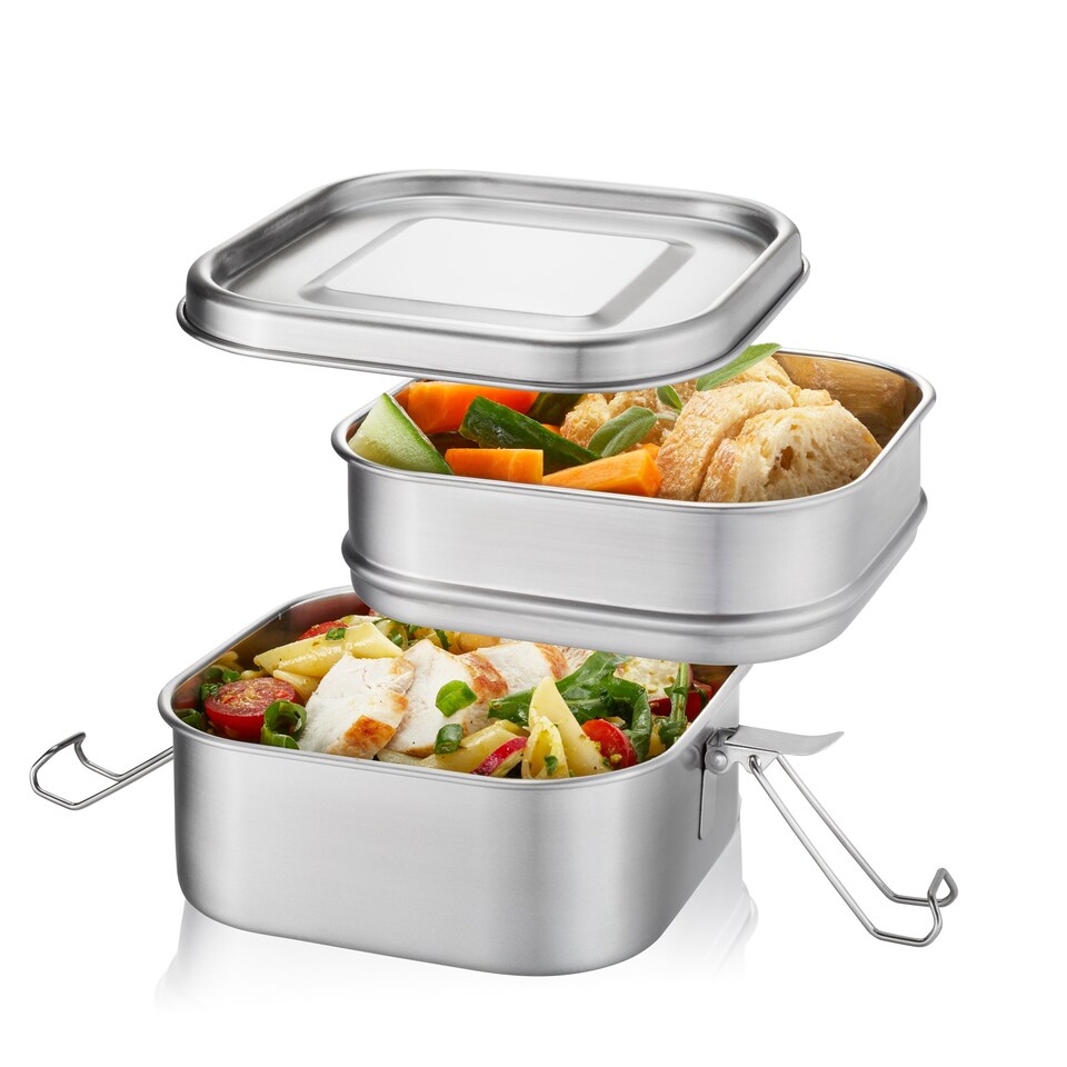 image 1 of GEFU ENDURE Premium Double-Tier Lunchbox, Stainless Steel