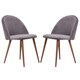 image 1 of Set of 2 Lucia Ergonomic Velvet Dining Chairs with Wooden Legs, Modern Upholstered Accent Chair | Grey