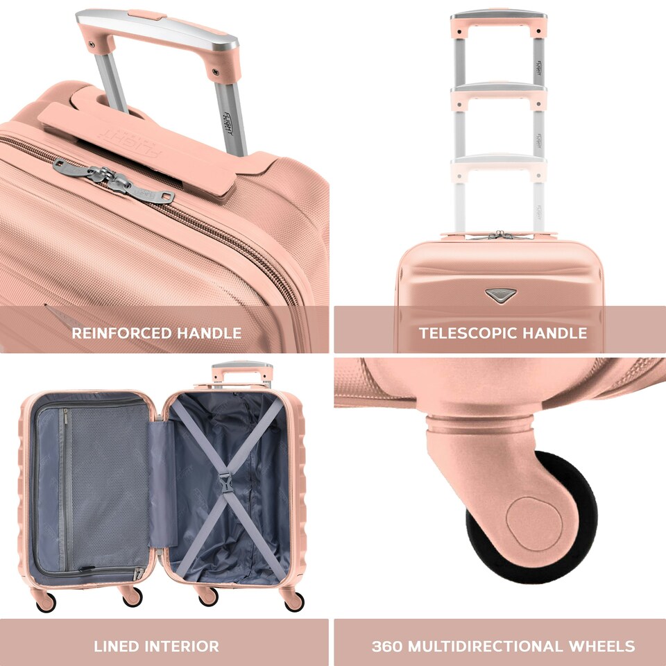 image 1 of Flight Knight 29" Extra Large Suitcase – 20kg Capacity Hard Shell Check-In Luggage with 4 Wheels  100+ Airlines Approved: Ryanair, EasyJet, Jet2, Wizz Air, BA Pink | Rose | Large
