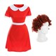 image 1 of Orphan Girl Costume & Wig Red | XL
