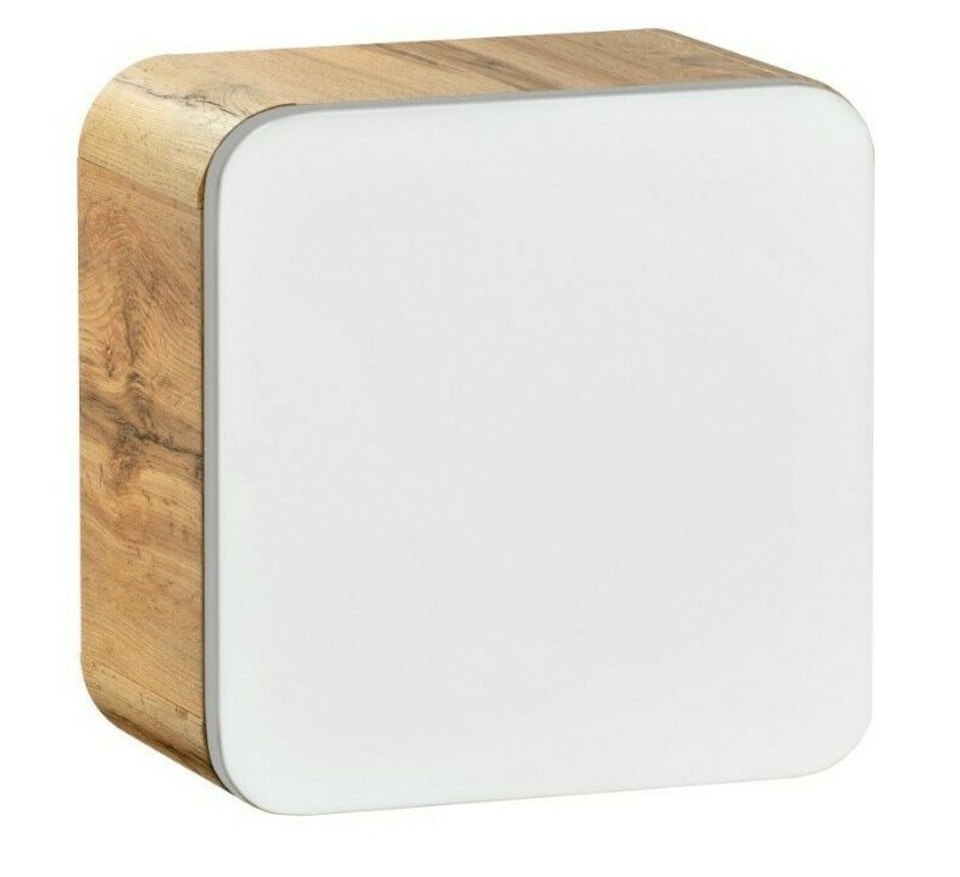 image 1 of Small Bathroom Cabinet Wall Mounted Cube Unit Set of 3 Floating Storage Shelf Boxes Designer White Gloss Oak Handleless Arub