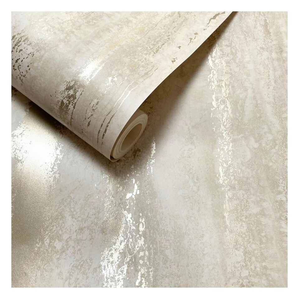 image 1 of World of Wallpaper Vertical Marble Wallpaper - Natural/Gold - 10m x 53cm Cream