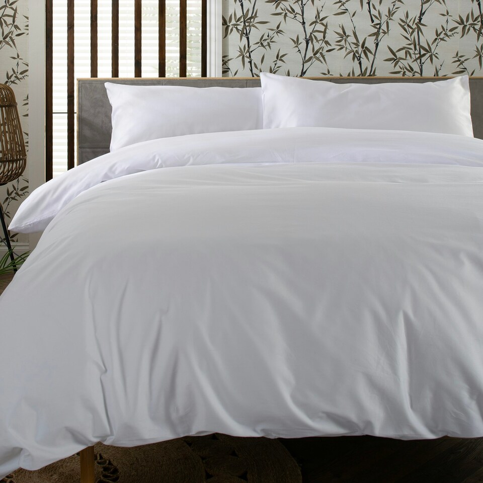 image 1 of Everyday Comfort 200 Thread Count Cotton Duvet Cover Set Silver | King