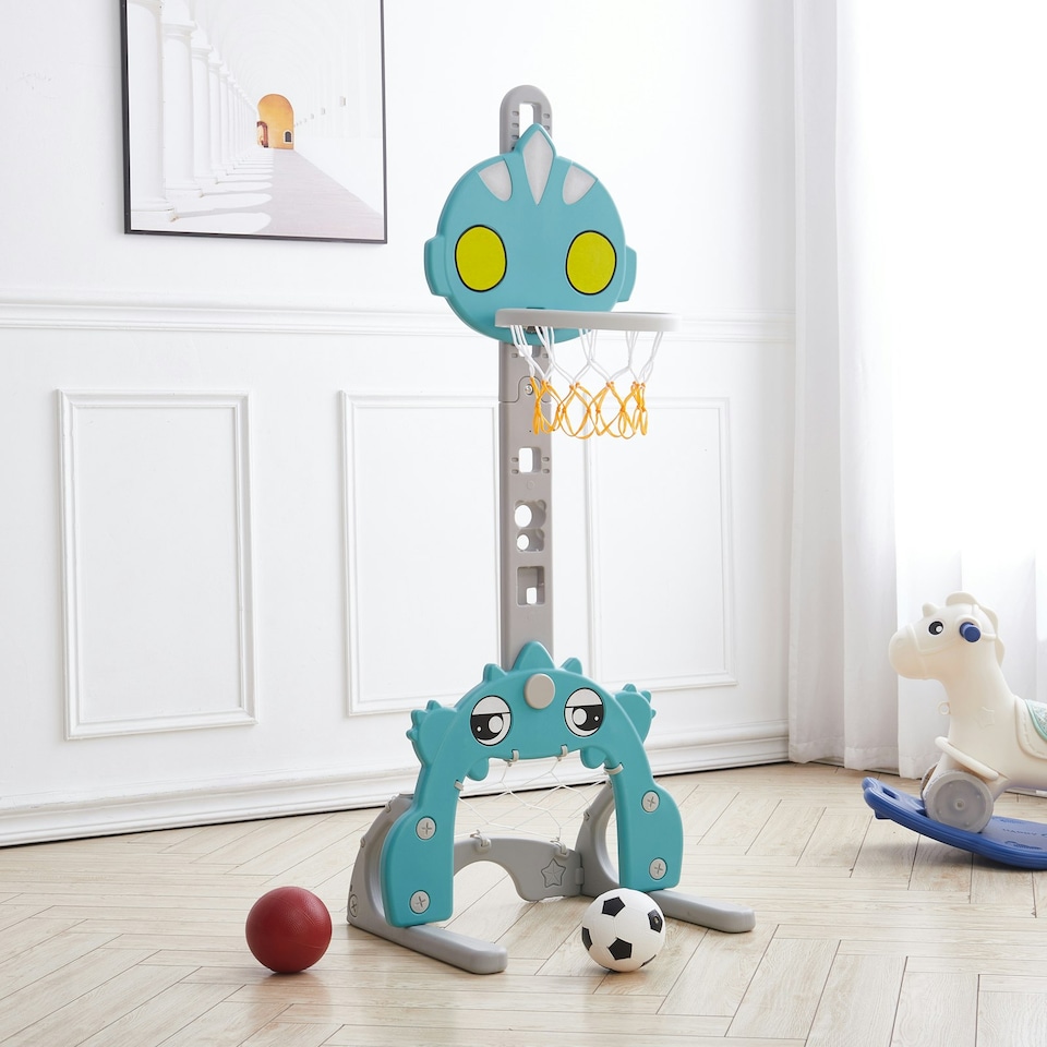 image 1 of Living and Home 2-in-1 Kids Basketball Hoop with Football Goal