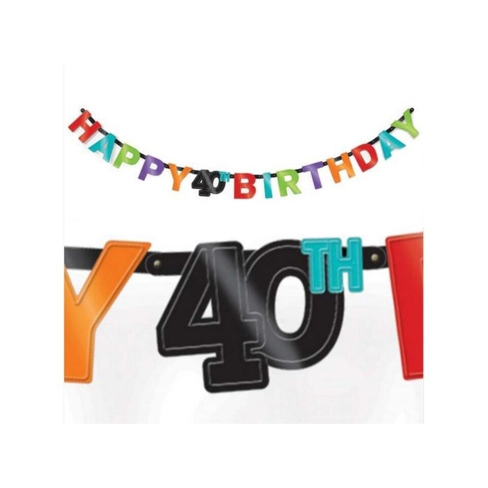 Amscan Foil Letter 40th Birthday Banner - Multicoloured - One Size Multi