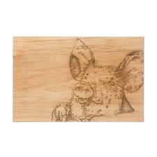 The Just Slate Company Pig 30cm Oak Serving Board