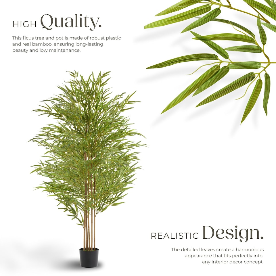 image 1 of Artificial Plant - bamboo grass, realistic look, low-maintenance | Green | green | 50 x 50 x 180 cm | 1