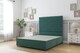 image 1 of Sloomy Manhattan Emerald Plush Divan Bed Base 2 Drawers Same Side With 26 Inch Strutted Headboard | Green | Emerald | Double | 1