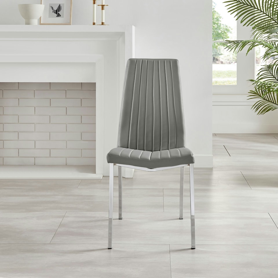 image 1 of Furniturebox 2x Elephant Grey Isco Dining Chairs