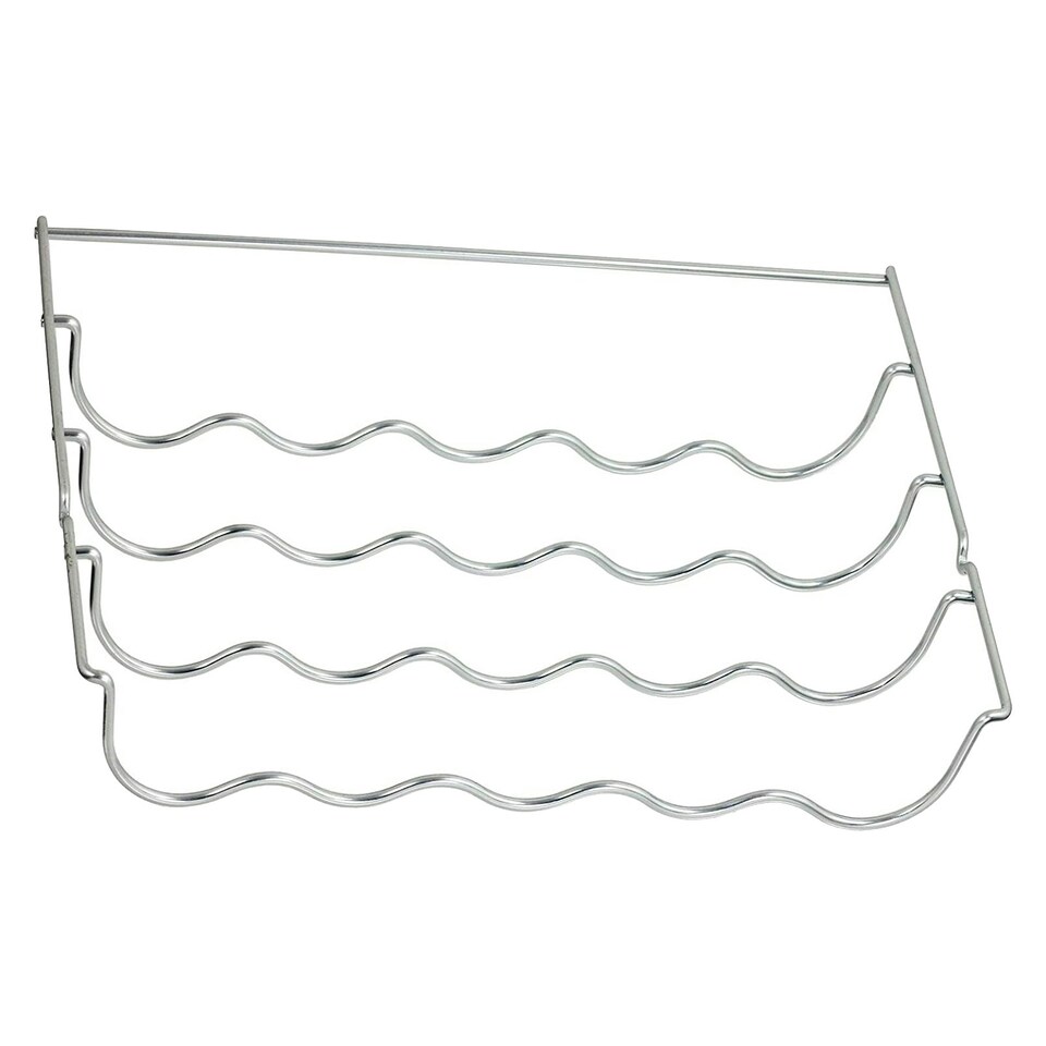 image 1 of SPARES2GO Wine Bottle Rack Shelf Insert compatible with Hoover Fridge (457 x 290 x 70mm) Silver