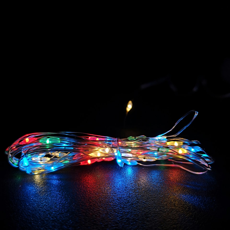 image 1 of Premier Christmas Lights Micro Brights 100 LED Muli-Coloured