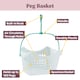 image 4 of JVL Plastic Peg Basket with 96 Prism Soft Touch Clip Pegs, Multicolor