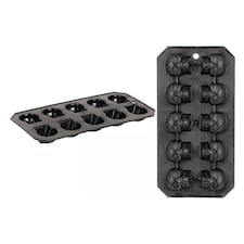 Black Halloween Skull Plastic Ice Cube Tray