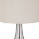 image 3 of Set of 2 Romana - Brushed Chrome Touch Operated Table Lamp with Natural Linen Shades Silver | Brown