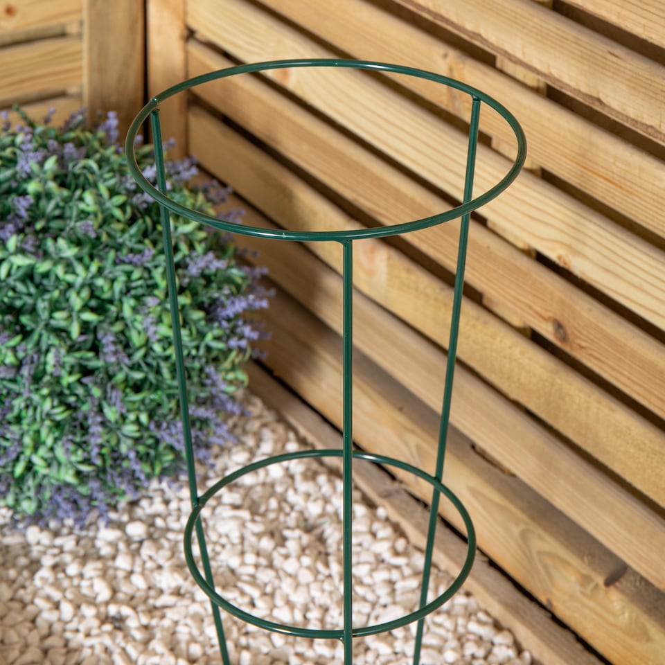 image 1 of Pack of 3 Tom Chambers Urban Green Conical Garden Plant Support Ring 20cm- Small