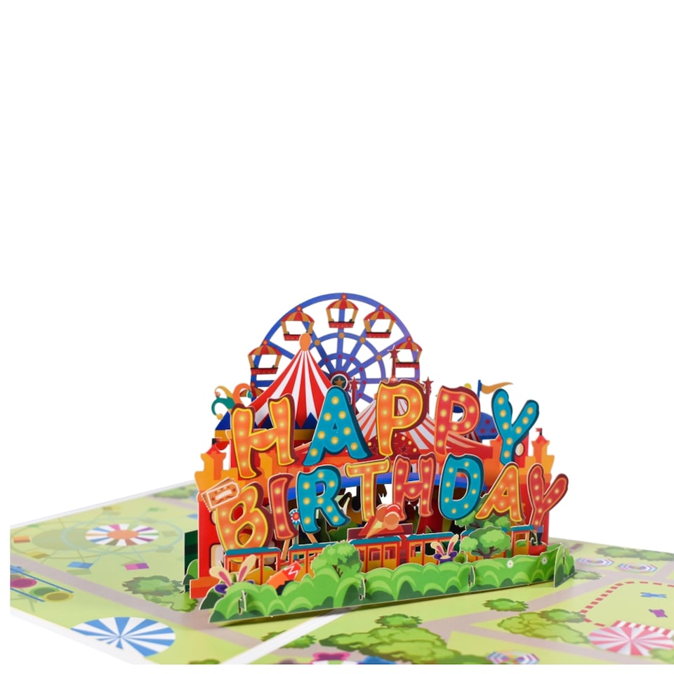 image 1 of Carnival Theme 3D Pop Up Birthday Card