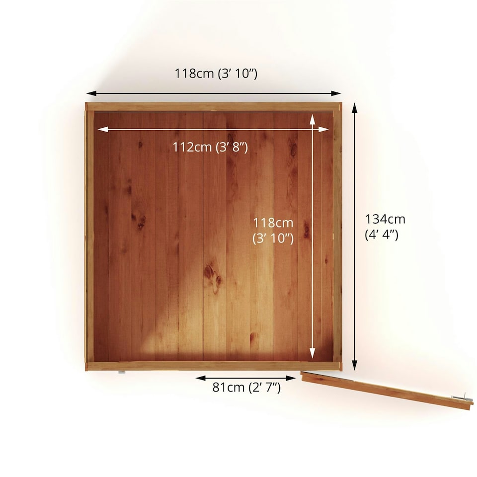 image 1 of 4 x 4 Modular Garden Shed Windowless Wooden Shiplap Pent Tongue and Groove Storage Brown