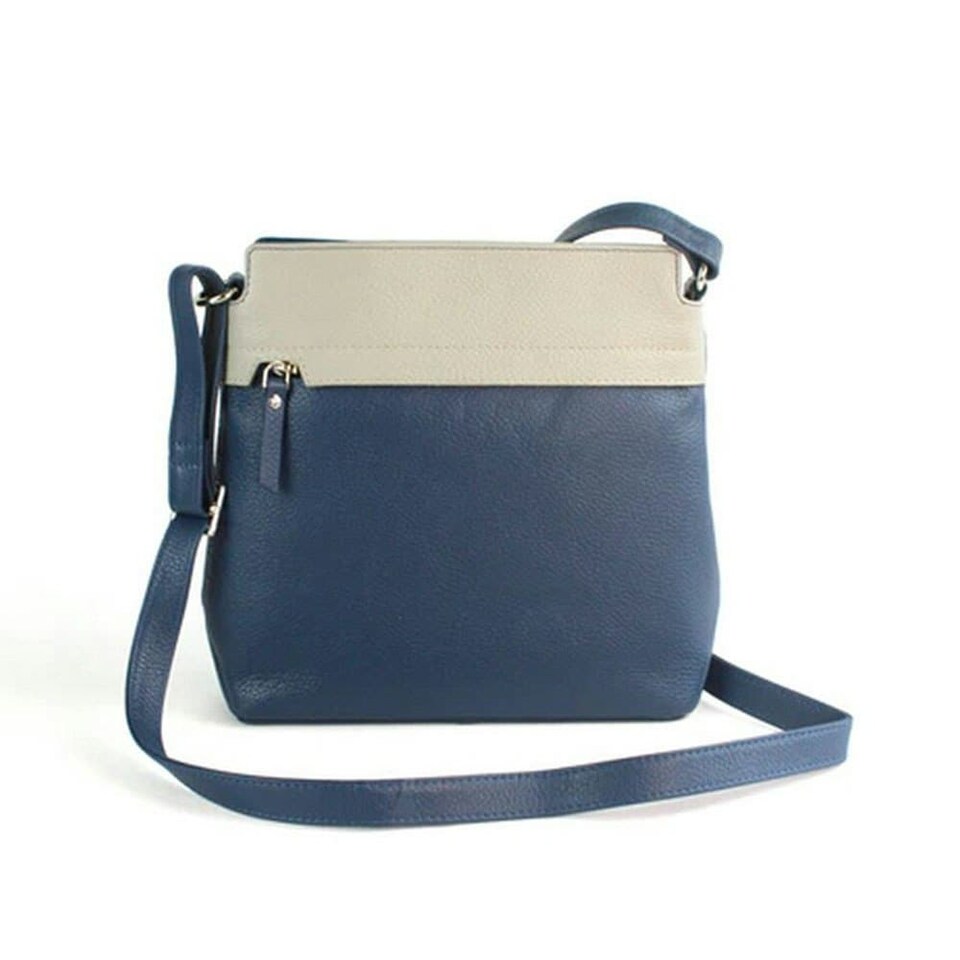 image 1 of Eastern Counties Leather Womens/Ladies Opal Leather Handbag - Ink/Grey - One Size | Blue
