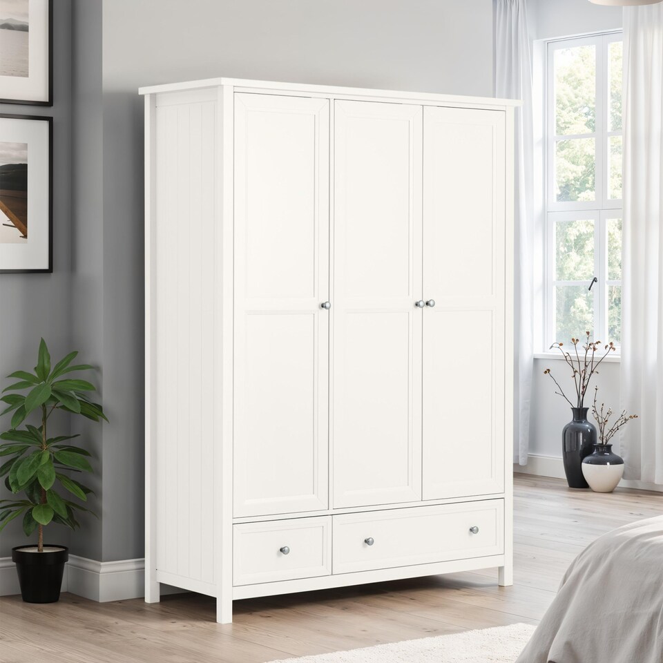 image 1 of Maine 3 Door 2 Drawer Wardrobe - Surf White
