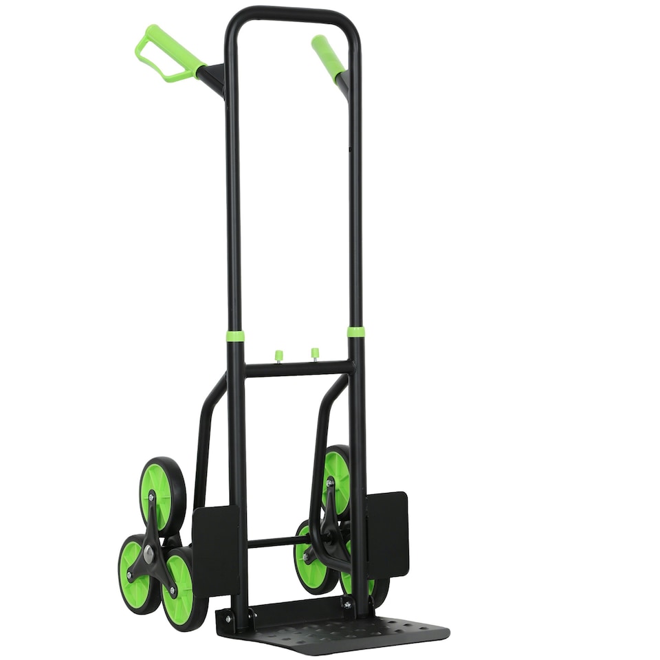 image 1 of DURHAND Trolley Hand Trucks 6-Wheels Foldable Load Cart Steel, Orange