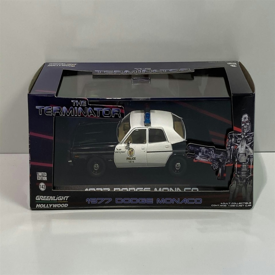 image 1 of The Terminator 1977 Dodge Monaco Met Police 1:43 Greenlight 86534