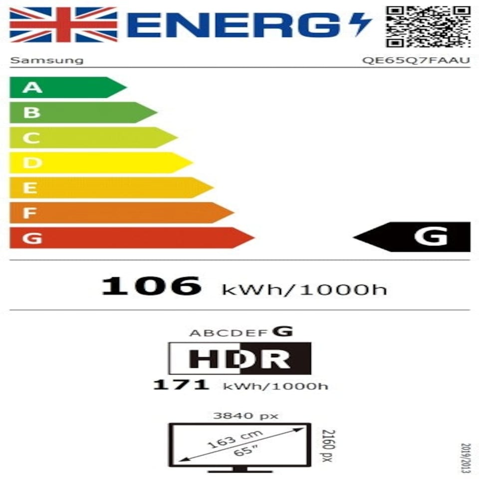 image 1 of Samsung Q7F 65 inch 4K Ultra HD QLED HDR Smart TV - QE65Q7FA