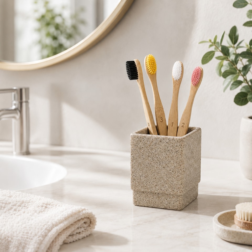 image 1 of Bamboo Toothbrush Pack of 4