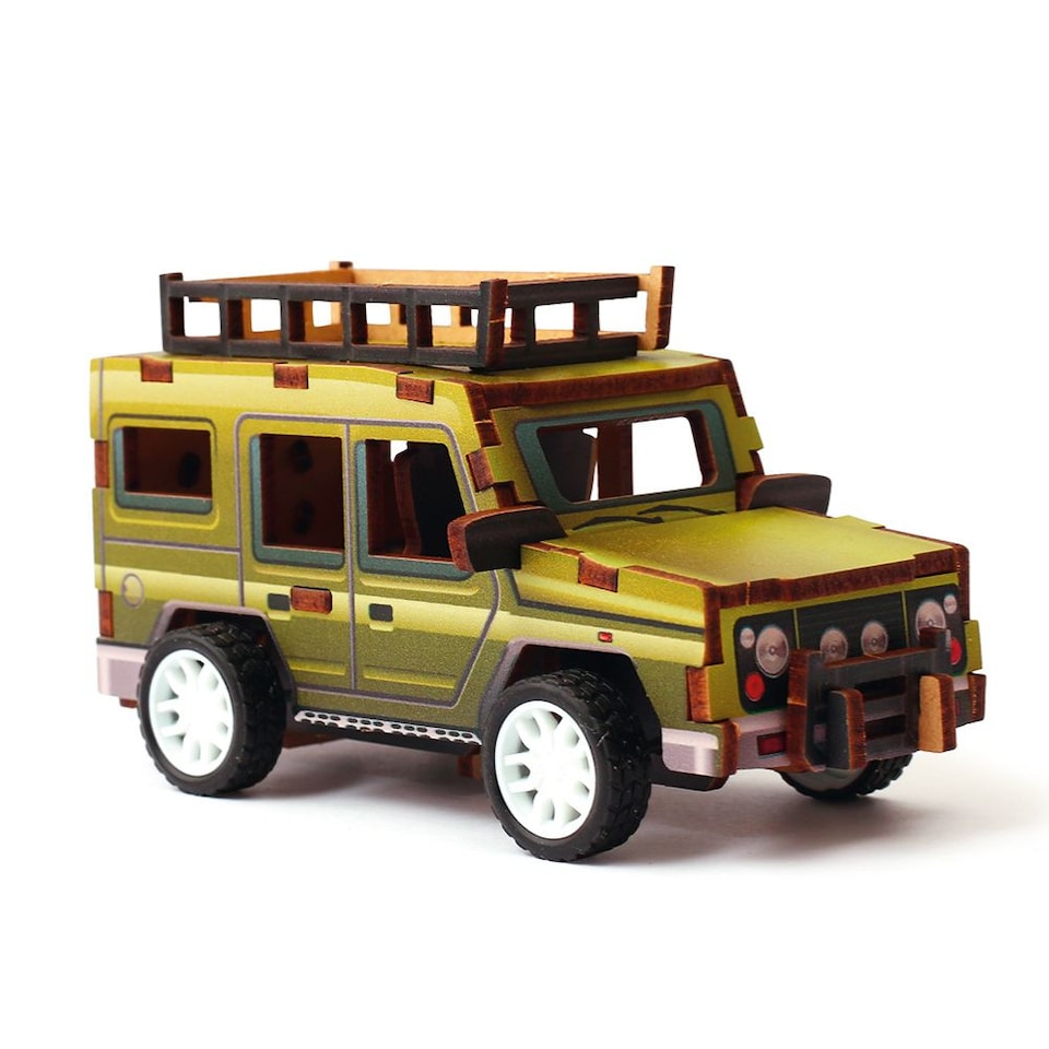 image 1 of Build Your Own Jeep Wooden 3D Model - actually drives!