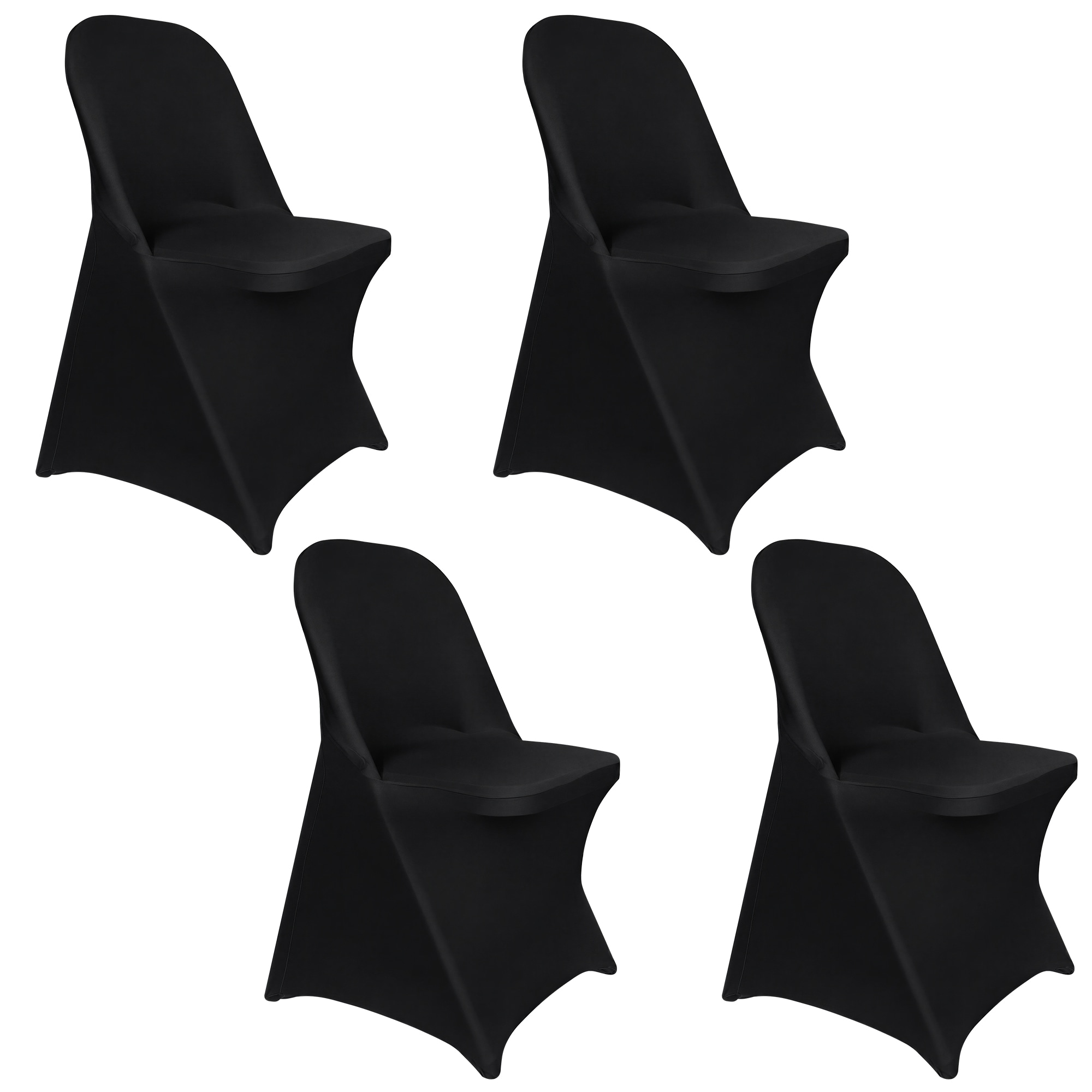 Spandex Folding Chair Covers, Wrinkle Resistant Stretch Slipcover - 4pcs