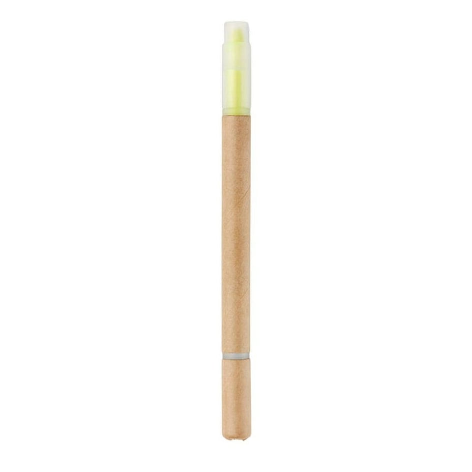 image 1 of MidOcean Duo Paper 2 in 1 Recycled Carton Highlighter Pen - Yellow - One Size