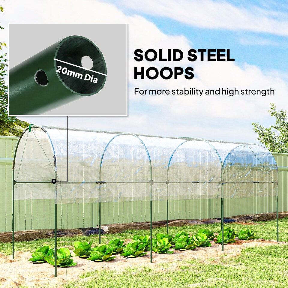 image 1 of Outsunny Tomato Greenhouse with Top Tap, Pointed Bottom and Guy Ropes, Clear